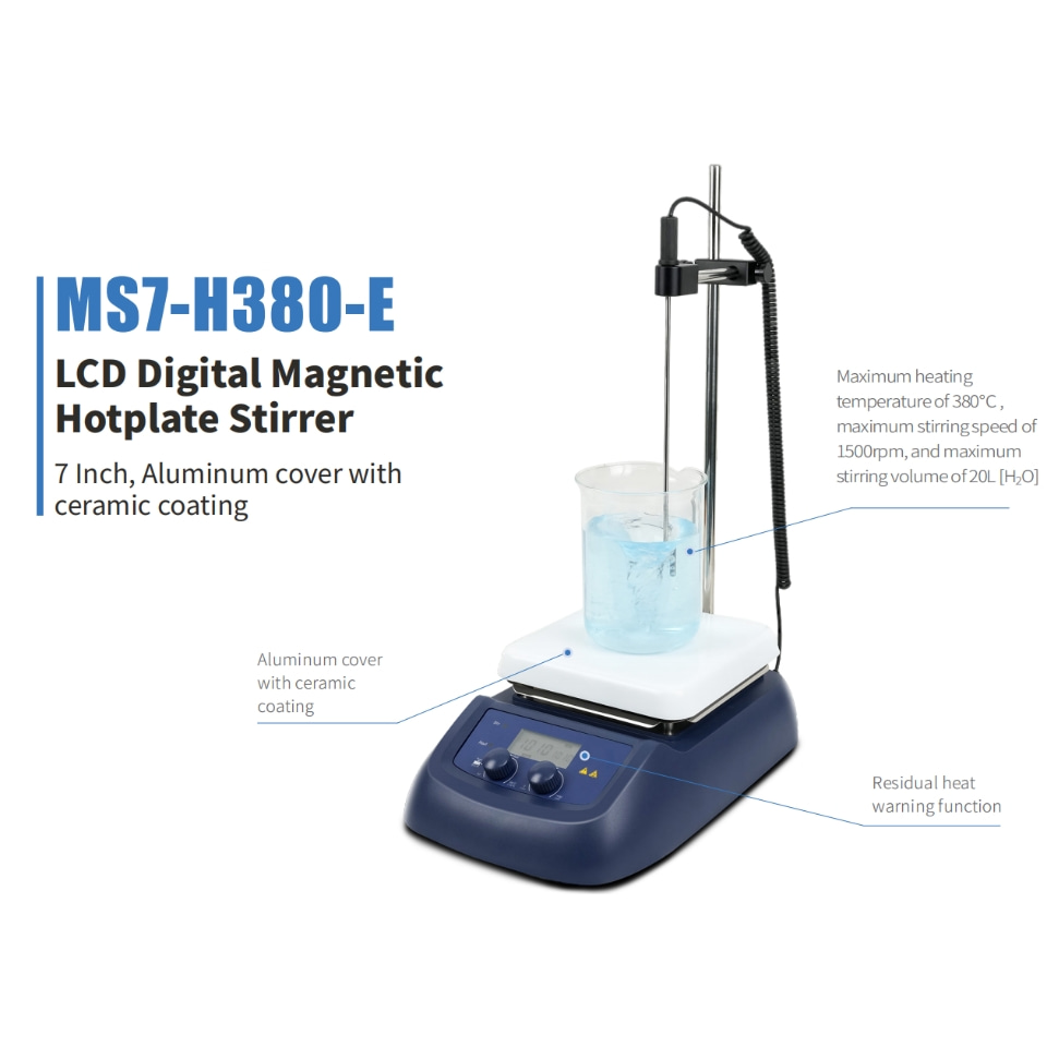 Lab Magnetic Stirrer Hot Plate - MS7-H380-E 실험실용 핫플레이트 자기 교반기, PT1000