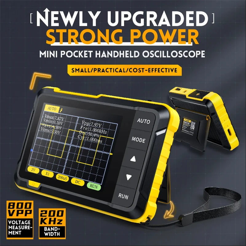Fnirsi Digital Oscilloscope Handheld - 업그레이드된 휴대용 오실로스코프 키트, 1000mAh 배터리,