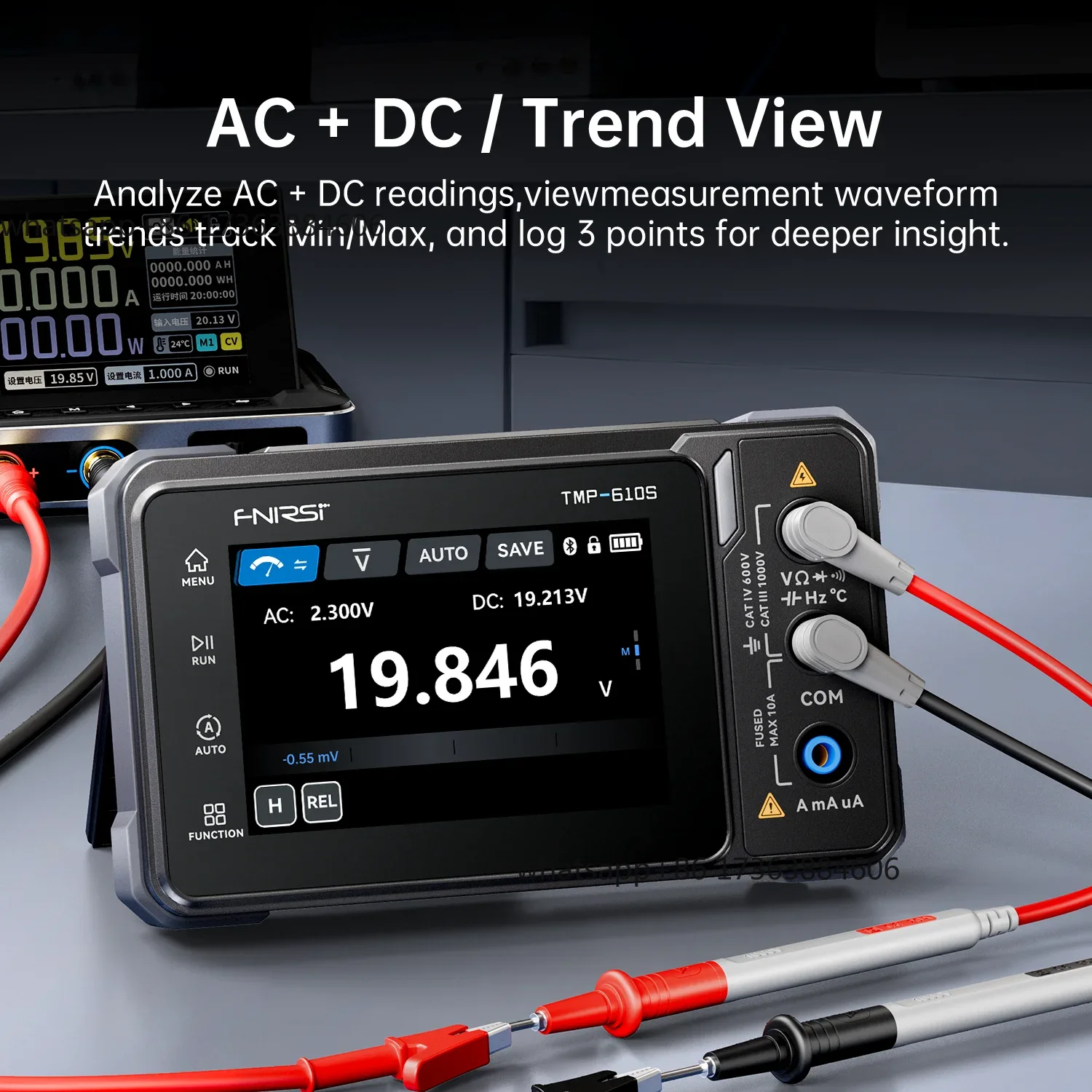 Fnirsi Digital Oscilloscope Handheld - FNIRSI TMP-610S 디지털 멀티미터, 60,000 카운트,