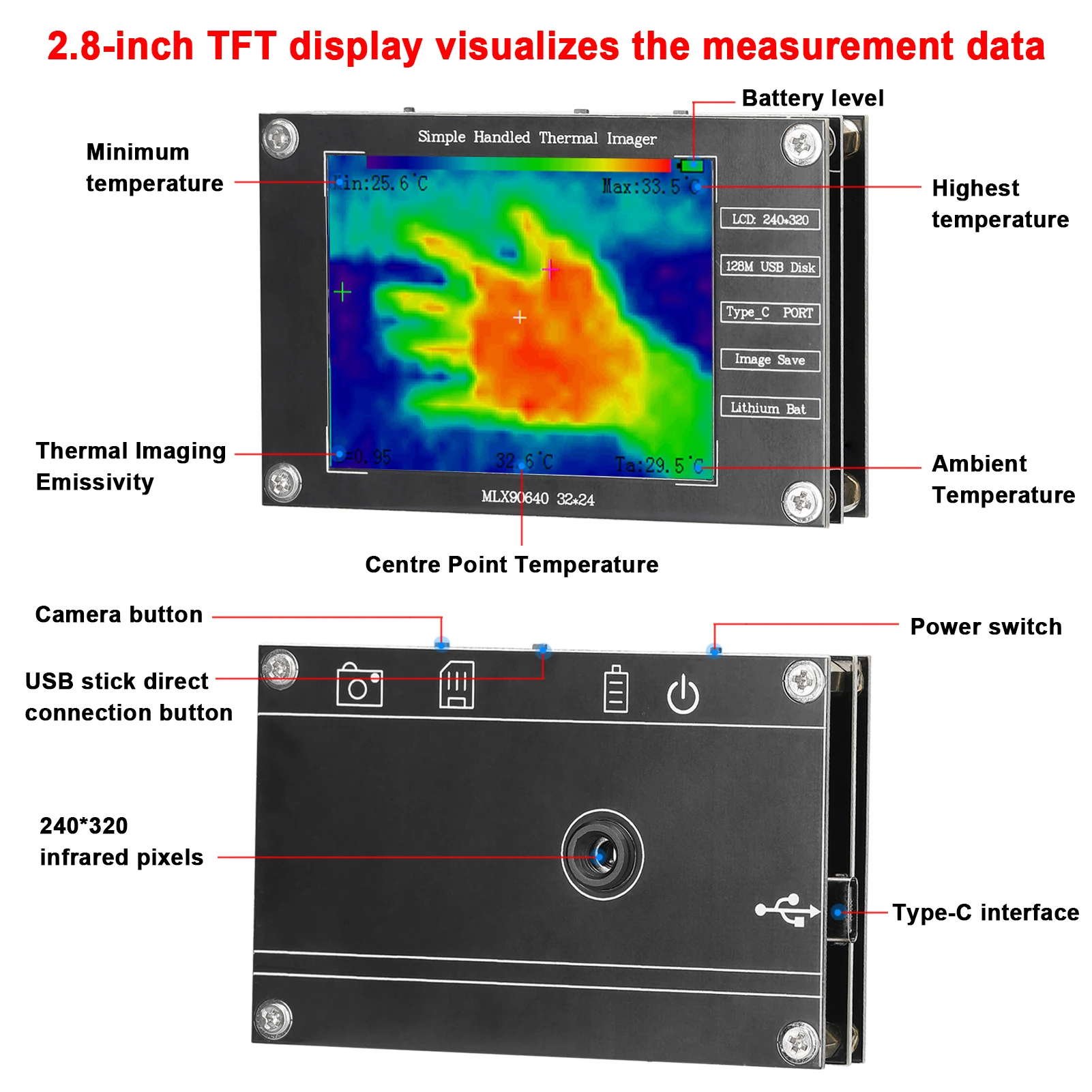 32*24 열화상 카메라 -40 ℃   300까지 ℃  - Thermal Imaging Camera Pcb Repair 리뷰 및 가격