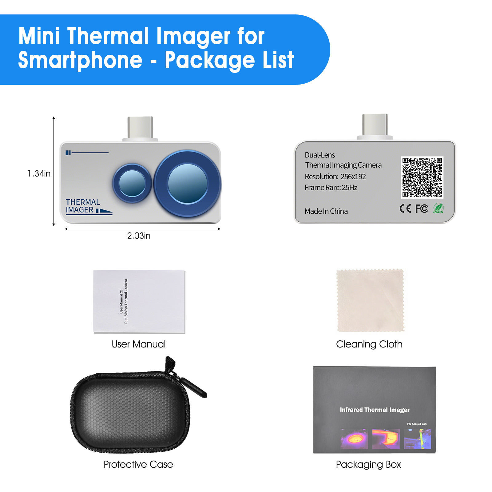 안드로이드 폰용 열화상 카메라 256×192 USB‑C - Thermal Imaging Camera Pcb Repair 리뷰 및 가격