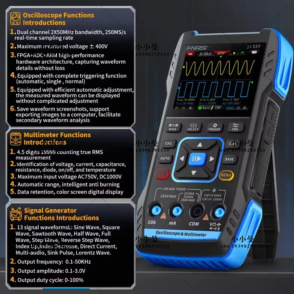 FNIRSI 2C23T 10MHz, 2C53T 50MH - Fnirsi Digital Oscilloscope Handheld 리뷰 및 가격