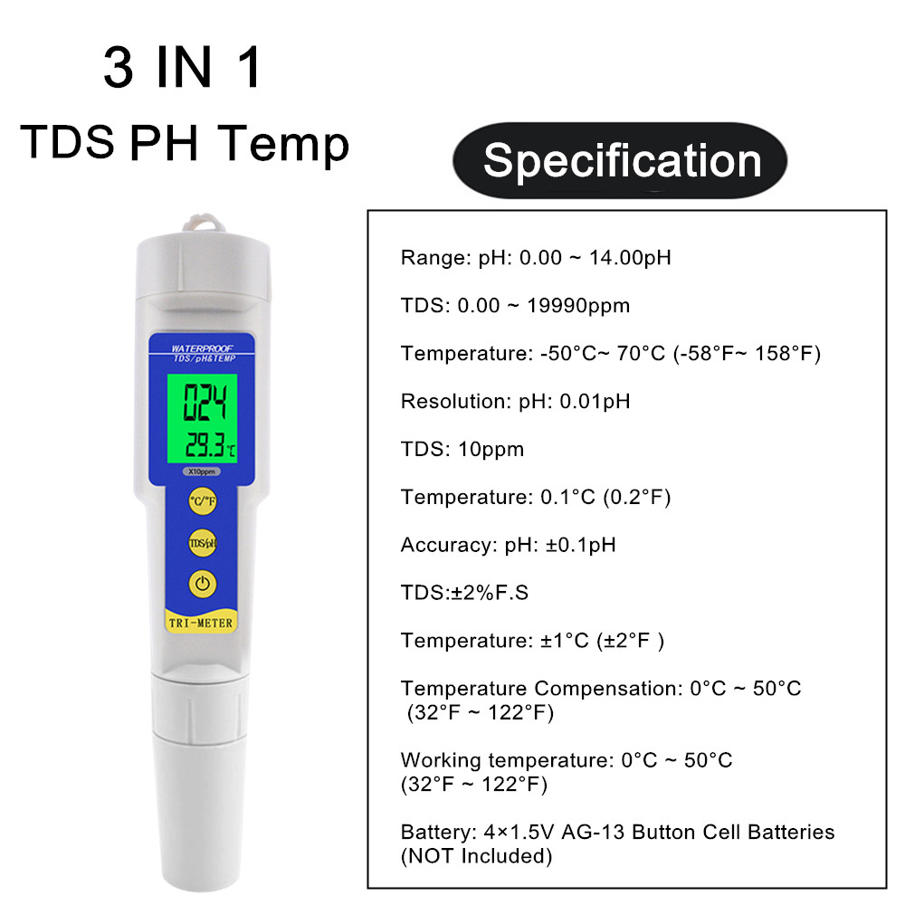 TDS PH EC 온도 측정기, 수질 테스트, 온도 모 - Ph Meter Digital Water Tester 리뷰 및 가격